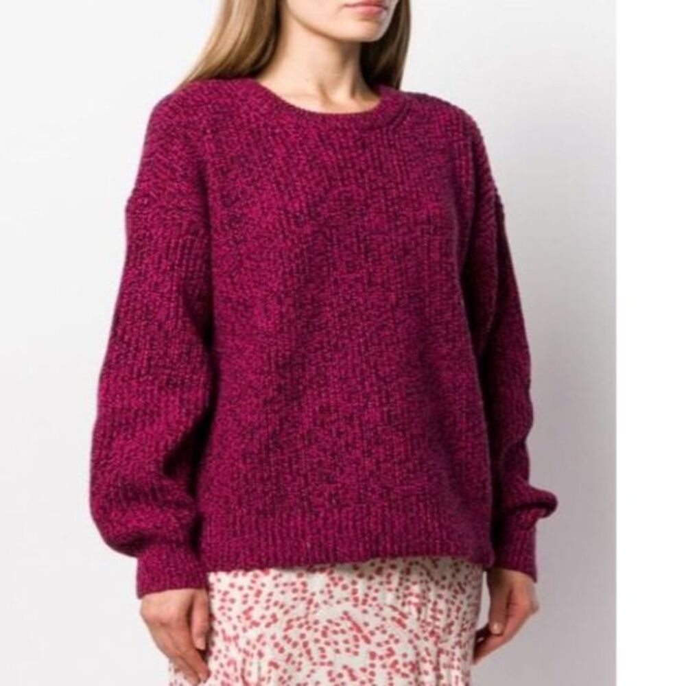 Wool Blend Michael Kors Sweater Purple Knit Long Sleeve M